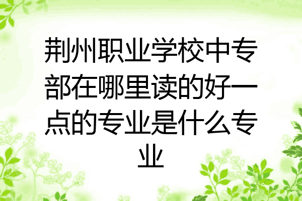 荆州职业学校中专部在哪里读的好一点的专业是什么专业