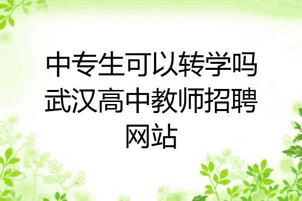 中专生可以转学吗武汉高中教师招聘网站