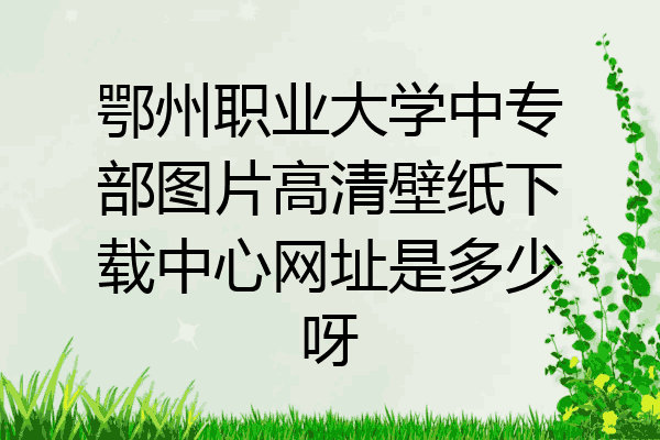 鄂州职业大学中专部图片高清壁纸下载中心网址是多少呀