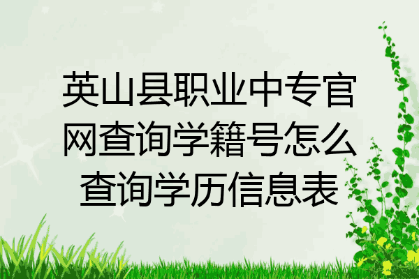 英山县职业中专官网查询学籍号怎么查询学历信息表