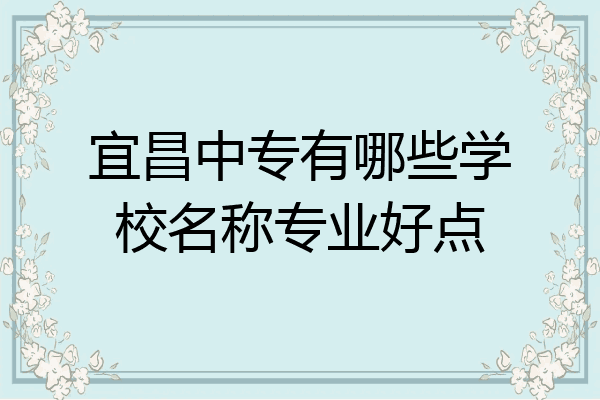 宜昌中专有哪些学校名称专业好点