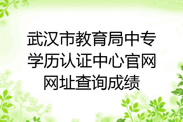 武汉市教育局中专学历认证中心官网网址查询成绩