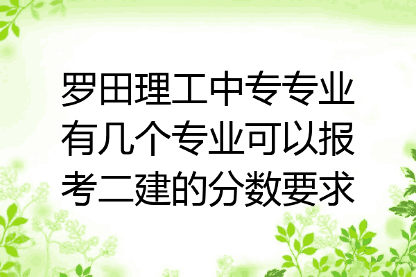 罗田理工中专专业有几个专业可以报考二建的分数要求