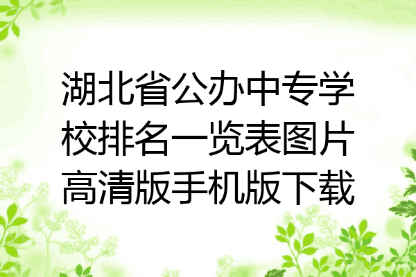 湖北省公办中专学校排名一览表图片高清版手机版下载