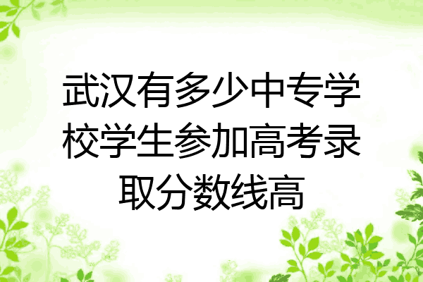 武汉有多少中专学校学生参加高考录取分数线高