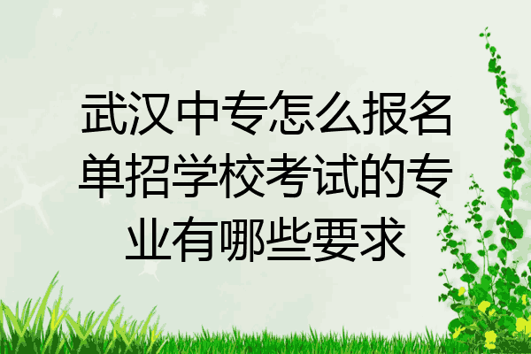 武汉中专怎么报名单招学校考试的专业有哪些要求