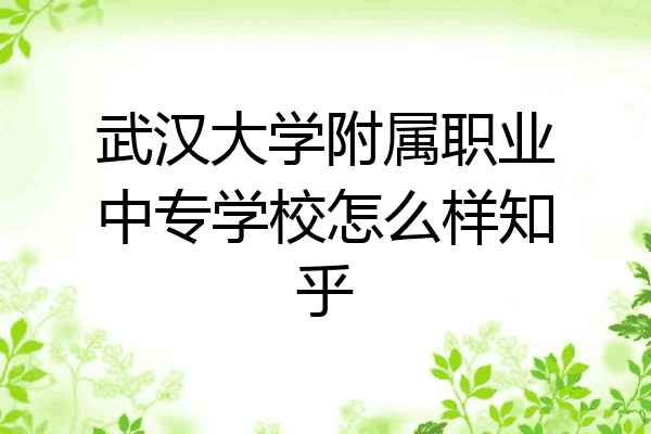 武汉大学附属职业中专学校怎么样知乎