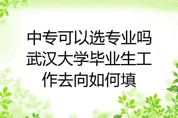 中专可以选专业吗武汉大学毕业生工作去向如何填