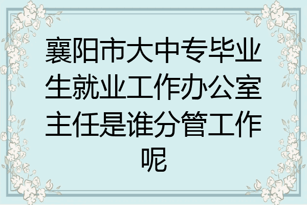 襄阳市大中专毕业生就业工作办公室主任是谁分管工作呢