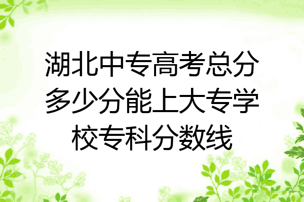 湖北中专高考总分多少分能上大专学校专科分数线