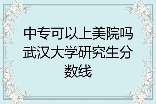 中专可以上美院吗武汉大学研究生分数线