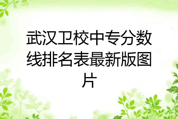武汉卫校中专分数线排名表最新版图片