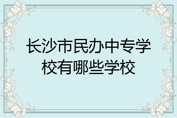长沙市民办中专学校有哪些学校