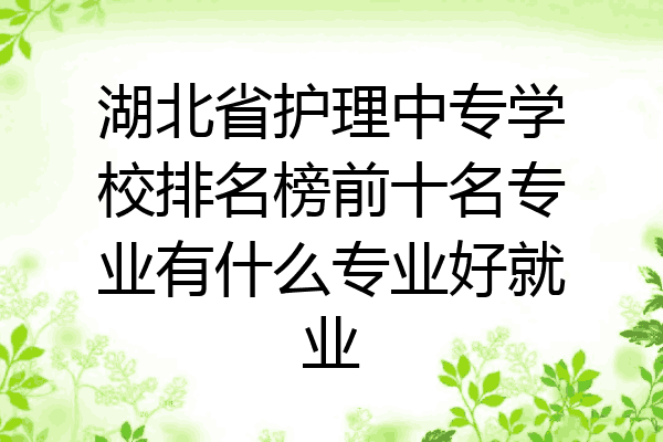 湖北省护理中专学校排名榜前十名专业有什么专业好就业