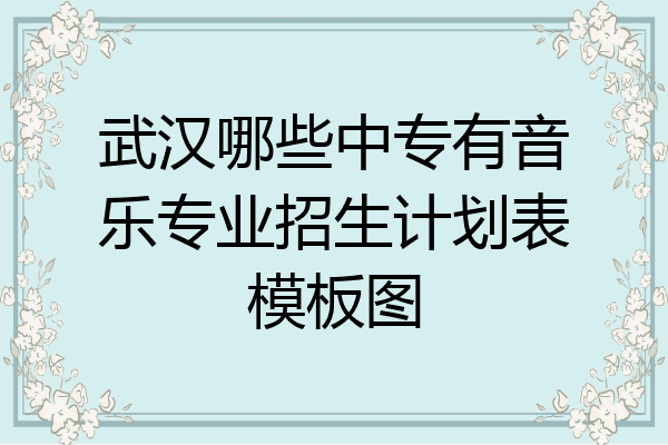 武汉哪些中专有音乐专业招生计划表模板图