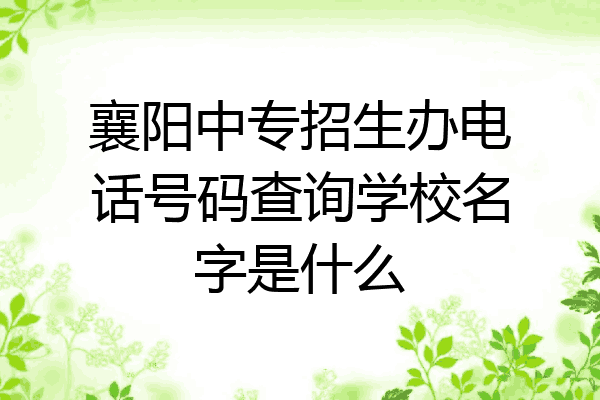 襄阳中专招生办电话号码查询学校名字是什么