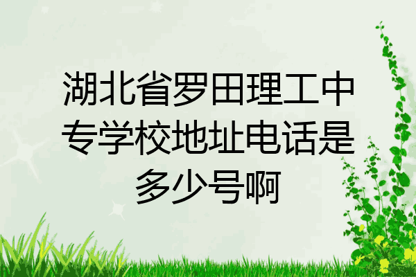 湖北省罗田理工中专学校地址电话是多少号啊