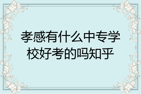 孝感有什么中专学校好考的吗知乎