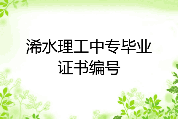 浠水理工中专毕业证书编号