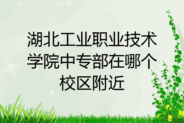 湖北工业职业技术学院中专部在哪个校区附近