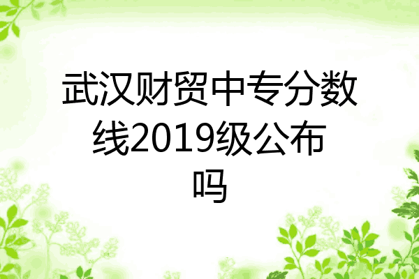 武汉财贸中专分数线2019级公布吗