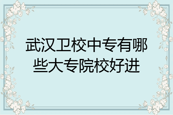 武汉卫校中专有哪些大专院校好进