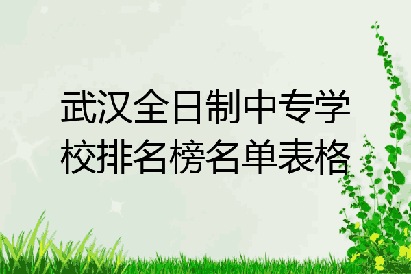 武汉全日制中专学校排名榜名单表格