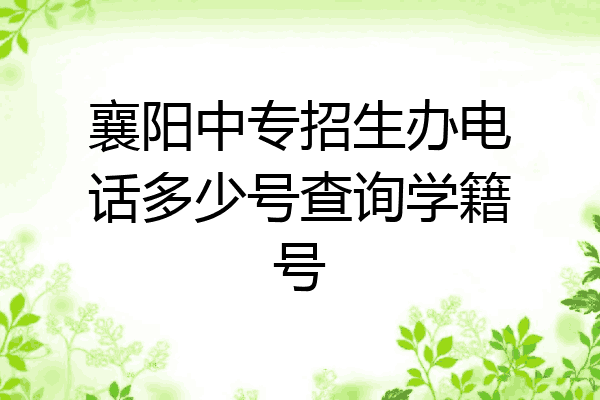 襄阳中专招生办电话多少号查询学籍号
