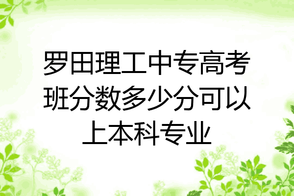 罗田理工中专高考班分数多少分可以上本科专业