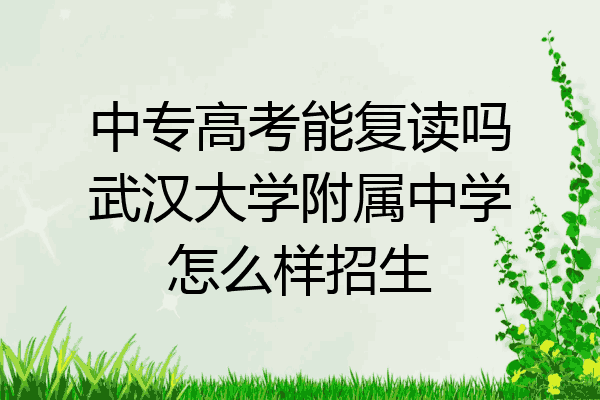 中专高考能复读吗武汉大学附属中学怎么样招生