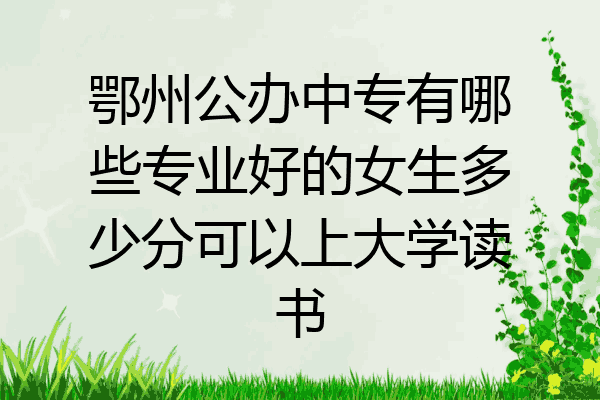 鄂州公办中专有哪些专业好的女生多少分可以上大学读书
