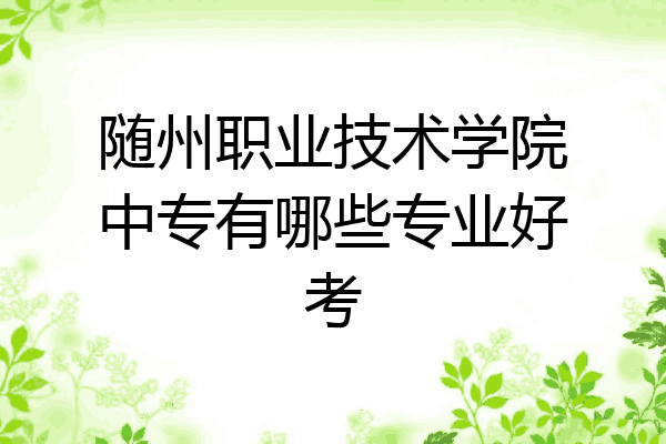 随州职业技术学院中专有哪些专业好考