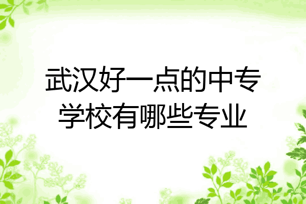 武汉好一点的中专学校有哪些专业