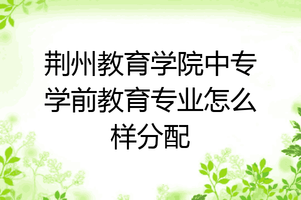 荆州教育学院中专学前教育专业怎么样分配