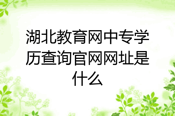 湖北教育网中专学历查询官网网址是什么