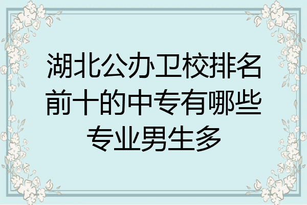湖北公办卫校排名前十的中专有哪些专业男生多