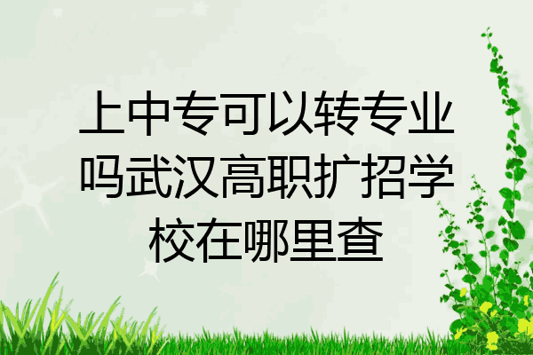 上中专可以转专业吗武汉高职扩招学校在哪里查