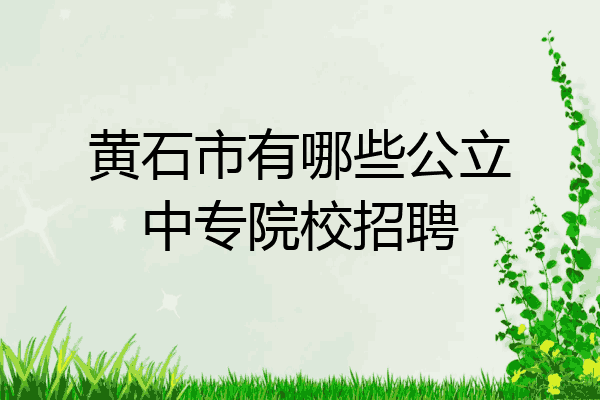 黄石市有哪些公立中专院校招聘