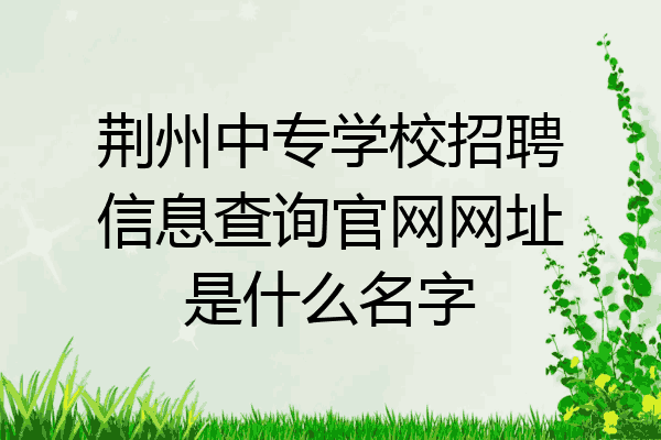 荆州中专学校招聘信息查询官网网址是什么名字