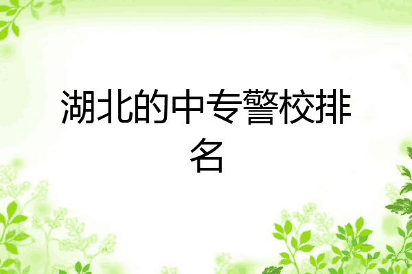 湖北的中专警校排名