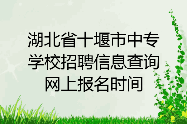 湖北省十堰市中专学校招聘信息查询网上报名时间