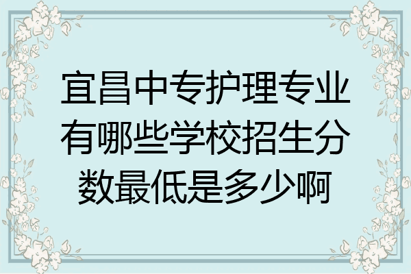 宜昌中专护理专业有哪些学校招生分数最低是多少啊