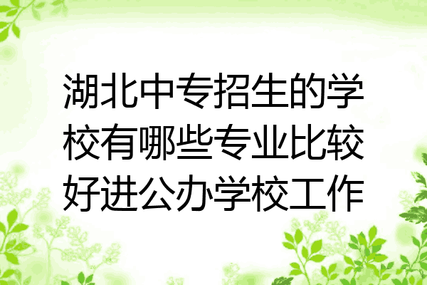 湖北中专招生的学校有哪些专业比较好进公办学校工作