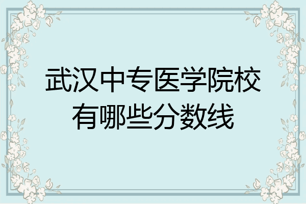 武汉中专医学院校有哪些分数线