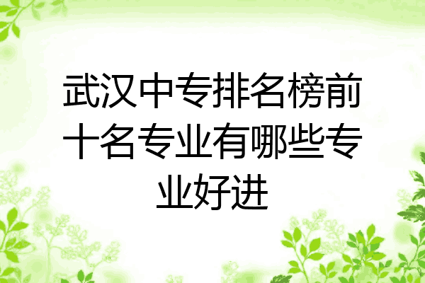 武汉中专排名榜前十名专业有哪些专业好进