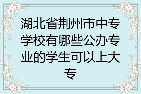 湖北省荆州市中专学校有哪些公办专业的学生可以上大专