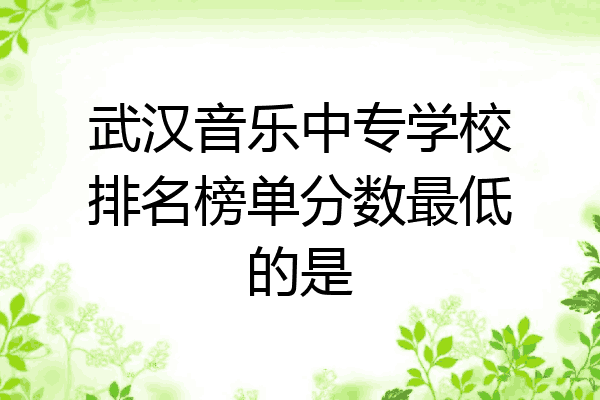 武汉音乐中专学校排名榜单分数最低的是