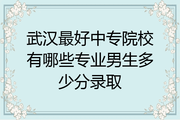 武汉最好中专院校有哪些专业男生多少分录取