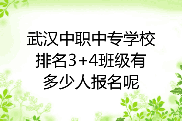 武汉中职中专学校排名3+4班级有多少人报名呢