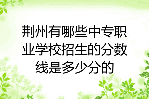荆州有哪些中专职业学校招生的分数线是多少分的